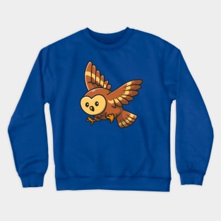 Cute Owl Flying Cartoon Crewneck Sweatshirt